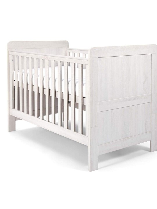 Atlas 4 Piece Cotbed with Dresser Changer, Wardrobe, and Essential Pocket Spring Mattress Set- White image number 3
